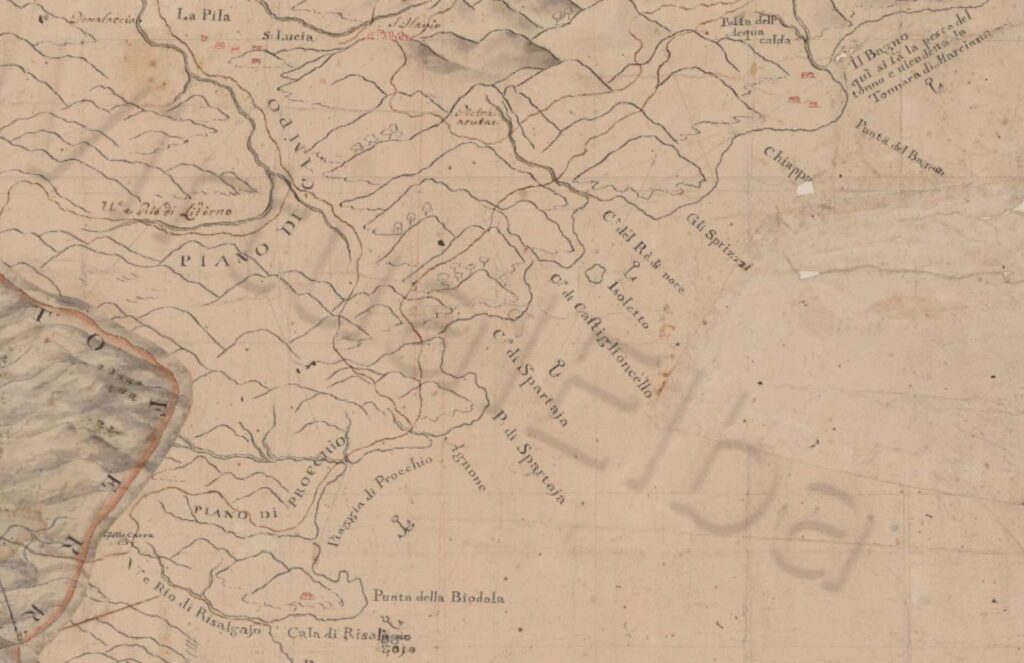 Carta di Procchio, datata 1700, editore sconosciuto.