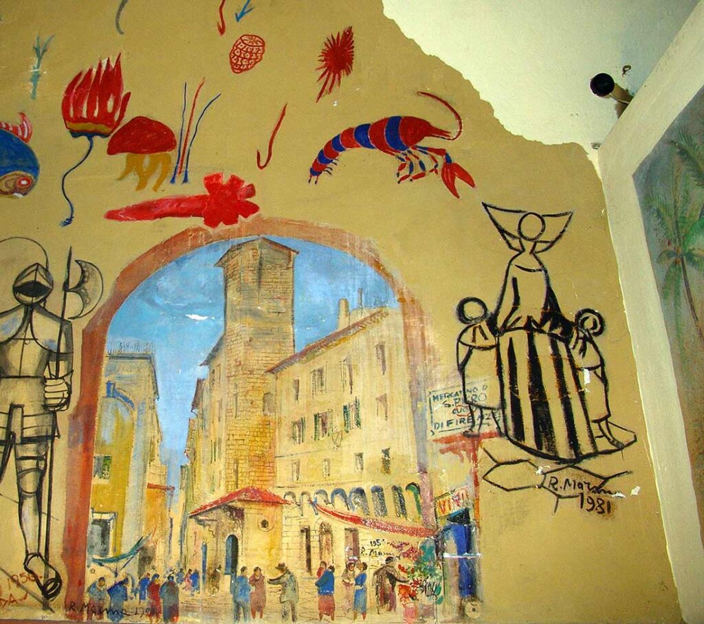 Dama con due bambine di spalle (1981 Marmaioli Rodolfo detto Marma)