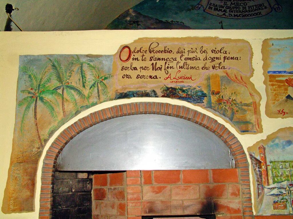 O dolce Procchio. Pittura con poesia dedicata a Procchio (1950/60 poesia di A. Lusini)